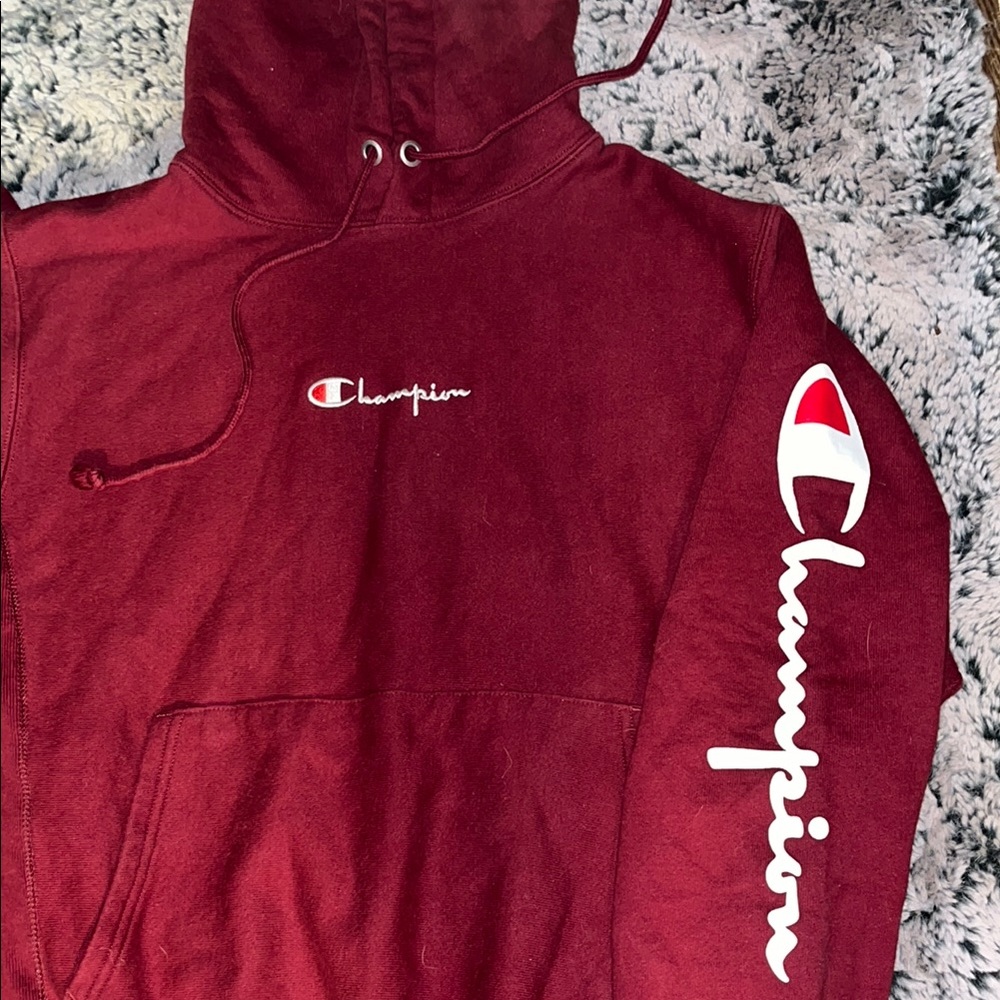 Champion Burgundy Pullover Hoodie